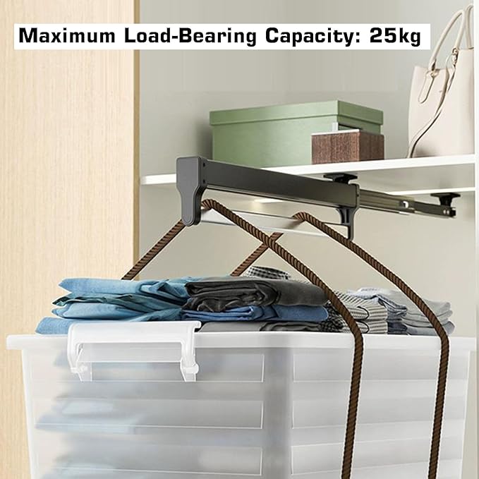 Adjustable Pull Out Clothes Rail 30-80cm, Steel Trouser Hanger Rack, Space-Saving Closet Organizer, Load Capacity 25kg, Perfe