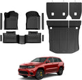Floor Mats for Jeep Grand Cherokee 2011-2021 & 2022 (Not for WL), All Weather Floor Mats Trunk Cargo Liner with Backrest Protectors and Door Sill Guards Accessories, Full Coverage Set