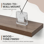 16 Inch Floating Shelves, 8 Inch Deep Floating Shelves for Wall, Hanging Shelf with Invisible Brackets, Deep Shelves for Bath