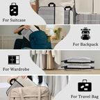 U+U 10 Set Compression Packing Cubes - Ultralight Cream Travel Organizers with Laundry Bag, Space-Saving Suitcase Organizer, 