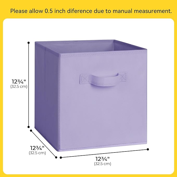 Cupic Cupid 13 Inch Storage Cube, Fabric Cube Storage Bin with Handles, Storage Cube Organizer for Clothes and Toys, Collapsi