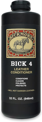 Bickmore Bick 4 Leather Conditioner 32 Fl Oz - Best Since 1882 - Leather Cleaner & Conditioner - Restore Polish & Protect All