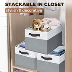 Criusia 6 Pack Clothes Bins for Organization - 16x12 Extra Large Storage Baskets for Shelves Closet Bedroom - Toy Storage Org