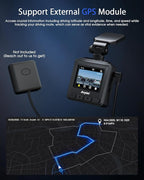 2K Dash Cam with 32 GB Card, 1.5'' IPS Screen, External GPS, WiFi Dash Camera for Cars, Front Dashcams for Cars with APP, WDR