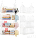 Jautokerdar 4 Tier Extra Large Hanging Closet Organizer,Closet Organizer Hanging with 5 S Hooks 4 Dividers,Clothes Organizer 