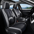 Coverado Seat Covers, Premium Nappa Leather Car Seat Covers Front Seats, Waterproof Car Seat Protector with Lumbar Support, F