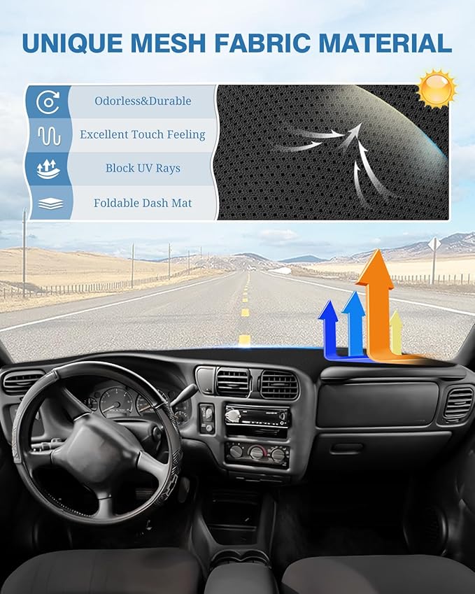 FIILINES Dash Cover for 1998-2005 Chevrolet Blazer/1998-2004 Chevrolet S10/1998-2001 GMC Jimmy/1998-2004 GMC Sonoma Dashboard