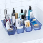 WOWBOX 12 Pack Clear Drawer Organizer Set, Acrylic Drawer Storage Trays, Storage Bins for Makeup, Cosmetics, Jewelries, Utens