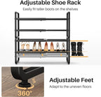 SNTD Shoe Rack - Expandable Shoe Organizer for Closet, Adjustable Metal Shoe Shelf Storage, Stackable Long Shoe Stand Holder 