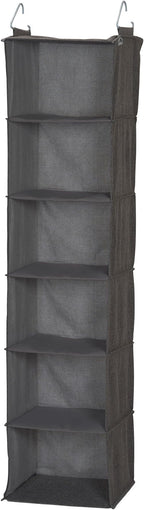 Household Essentials 6-Shelf Linen Hanging Closet Organizer, Gray