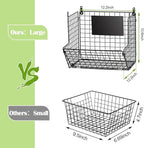 X-cosrack Metal Wire Basket Wall Mount, 3 Tier Wall Storage Basket Organizer with Hanging Hooks Chalkboards, Rustic Kitchen F