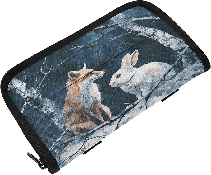 Car Tissue Holder Car Visor Organizer Tissue Box Holder for Car Sun Visor Organizer with Car Vehicle Accessories Essentials Interior for Women Men Fox Bunny Night Forest Blue