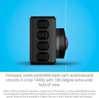 Garmin Dash Cam 67W, 1440p and Extra-Wide 180-degree FOV, Monitor Your Vehicle While Away w/ New Connected Features, Voice Co
