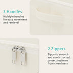 Under Bed Storage Containers, Foldable Closet Organizers with Handles, Underbed Cube Organizer Basket with Zippered, 2 Pack, 