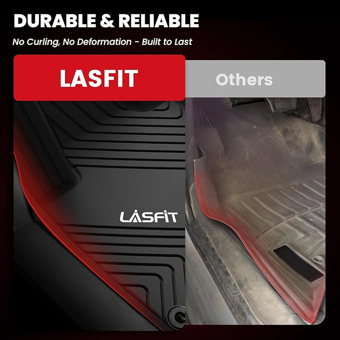 LASFIT Floor Mats for Honda Accord Sedan 2026 2025 2024 2023 (Gasoline & Hybrid), All Weather Protection Custom Fit Anti-Slip TPE Floor Liners,1st & 2nd Row, Black