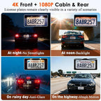 3-Channel Dash Cam 4K for Car: Front, Rear & Inside Dash Camera with 5.8G WiFi & GPS - 24H Parking Mode, 64GB Card for Ridesh