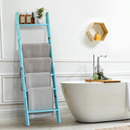 Honest Blanket Ladders for The Living Room, 6-Tier Blanket Holder, Wall-Leaning Blanket Rack, Ladder Shelves, Wooden Quilt La
