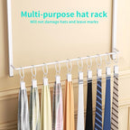 HapiRm Over Door Hat Rack - 3 Tier Wall Mounted Hat Organizer with 30 Movable Clips, Baseball Cap Organizer Storage Holds up 