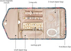BAGSMART Travel Jewellery Organiser Roll Foldable Jewelry Case for Journey-Rings, Necklaces, Bracelets, Earrings, Flower Bird
