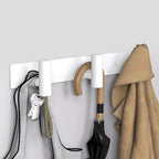 VAEHOLD Hat and Coat Wall Mount Rack - Hooks for Robes, Bags, Keys, and Towels - Bathroom Towel Hanger Organizer (White, “T“ 