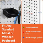 20 Pack Pegboard Bins With Metal Hooks, Black Pegboard Storage Bins, Pegboard Containers For Peg Board Organizing Accessories