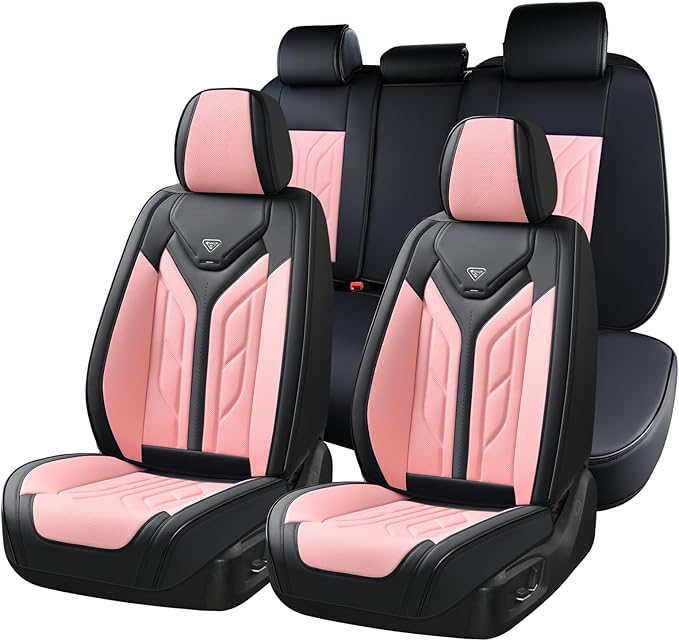 Coverado Car Seat Covers Full Set, Car Seat Protectors Leather Seat Covers for Cars, Automotive Seat Covers Car Accessories U
