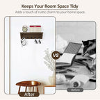 Nekon Key Holder for Wall, 11.8" W x 3.5" H x 2.8" D Decorative Key Organizer with Floating Shelf, Wall Mount Key Rack with 5