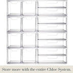 STORi Chloe Stackable Makeup Holder & Drawer Organizer Set, Clear, BPA-Free Plastic, Made in USA, Organize Brushes, Cosmetics