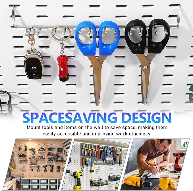 PRETYZOOM 2Pcs Multi-Prong Pegboard Accessories Organizer Kit, Tool Storage Hooks for Workshop Various Tools Home, Garage, Cr