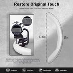 Nappa Leather Car Steering Wheel Cover for Men Women, Ultra-Thin Non-Slip Breathable Microfibre, Universal for 14.5"-15" Stee