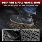 LASFIT Floor Mats for Jeep Cherokee 2015-2023 (Not Fit with Raised Dead Pedal) All Weather TPE Custom Fit Car Mats Floor Liners 1st & 2nd Row, Black
