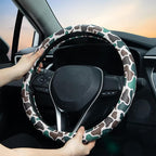 Army Dark Camo Steering Wheel Cover Auto Leather Steering Wheel Protector, Anti-Slip, Breathable, Absorbing Sweat, Universal Camo Car Accessories 14.5–15 inch,Fit for Most Car, Trucks, SUV