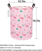 QUEENLALA Large Storage Basket,Laundry Hamper/Bathroom/Home Decor/Collapsible Round Storage Bin,Boys and Girls Hamper/Boxes/C