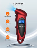 AstroAI Digital Tire Pressure Gauge 0-150PSI（Accurate in 0.1 Increments），4 Units for Car Truck Bicycle with Backlight LCD and Presta Valve Adaptor