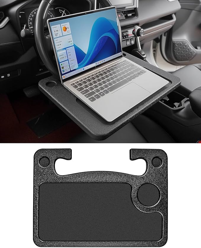 2 in 1 Automotive Car Steering Wheel Tray for Ford F150 F250 F350 Transit Ranger Bronco Explorer Fusion Mustang Truck Accessories 2004-2025,for Laptop, Tablet, iPad Or Notebook Car Travel Table