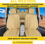 LINGVIDO Car Seat Covers for Front Seats (2 Seats) - Premium Perforated Nappa Leather,Waterproof Shield, Omni-Adapt Fit for S