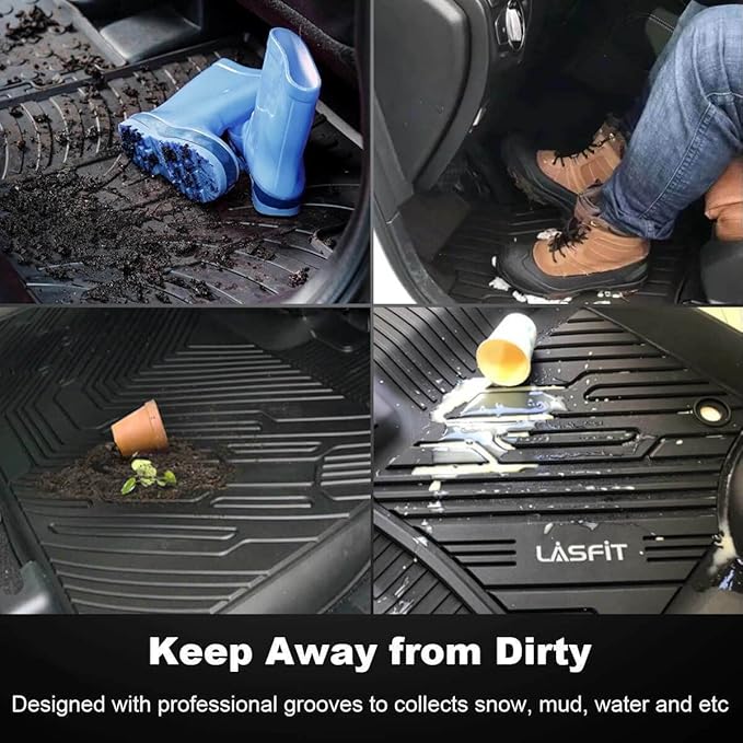 LASFIT Trunk Mat for Jeep Grand Cherokee L 2021-2025 2026 6 Seaters and 7 Seaters All Weather TPE Custom Fit Cargo Mat Trunk Liner Cargo Liner, Black