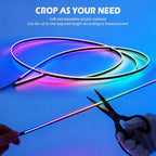 Dreamcolor Acrylic Interior Car LED Strip Lights with APP&Remote Control RGB 10 in 1 Ambient Lighting Kits Fiber Optic Strip LEDs Music Sync Car Neon Lights for Cars,SUVs,Trucks