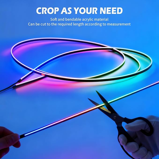 Dreamcolor Acrylic Interior Car LED Strip Lights with APP&Remote Control RGB 10 in 1 Ambient Lighting Kits Fiber Optic Strip LEDs Music Sync Car Neon Lights for Cars,SUVs,Trucks