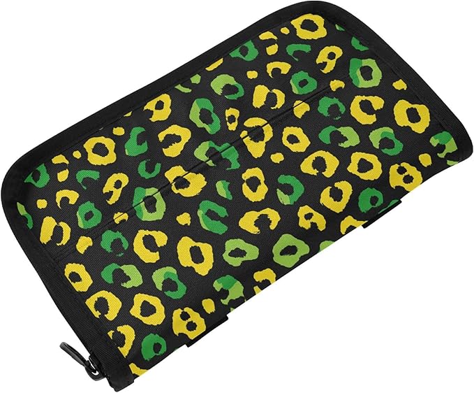 Car Tissue Holder Car Visor Organizer Tissue Box Holder for Car Sun Visor Organizer with Car Vehicle Accessories Essentials Interior for Women Men Jamaican Leopard Print Green