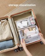 CoiiJoii Zippered Pouch Hard, Clear Zippered Hard Pouch, Stackable Storage Bins, Portable Clear Bin Zipper (White, Large-6pcs