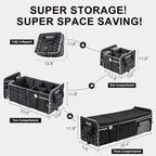 Bold Color Block Trunk Organizer | 95L, 35"x13.8"x11.8" | Dedicated Shoe Storage & 26L Ice Pack | Foldable for SUV/Car/Jeep