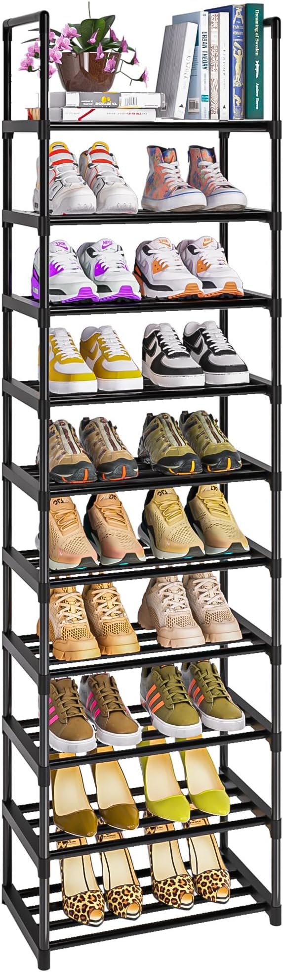 OYREL Shoe Rack, Sturdy Metal Shoe Rack Organizer,Narrow Shoe Racks for Closets,Shoes Rack,Shoe Stand,Shoe Shelf