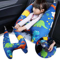 Car Seat Belt Pillow and Adjuster Kit for Kids, Travel Pillow Headrest Neck Support Cushion Seatbelt Cover and Safety Strap Protection Pad for Body Protector Rest (Dinosaurs)