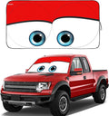 Gven Truck Windshield Sun Shade for Car Windshield Cover Interior Front Window Shades Sun Visor Protector Blocks UV Rays Must-Have Truck Accessories for Pickup, SUV, Sedan, Van, Bonneville (Red, XL)