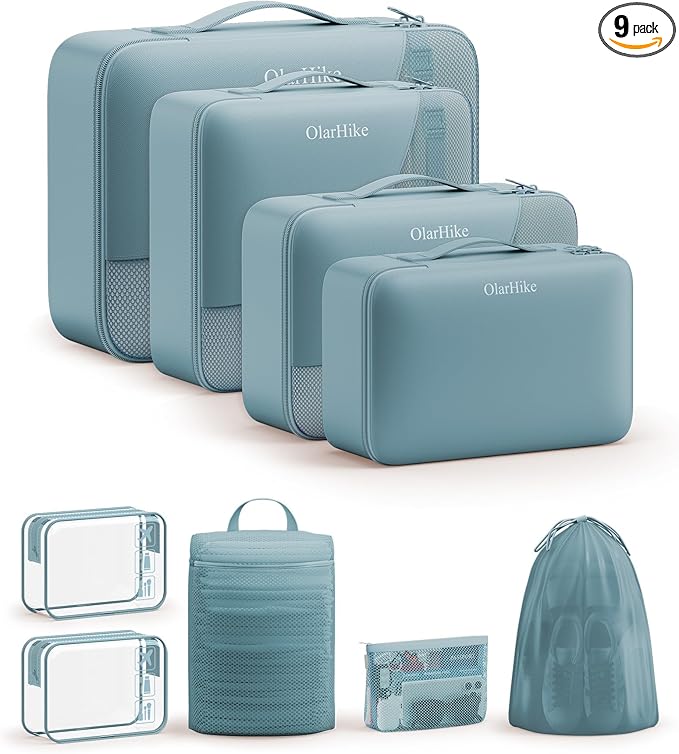 11 Set / 9 Set Packing Cubes for Travel,Gifts for Women Mom Kids,TSA Approved Bags for Makeup, Cosmetic, Toiletry, Organizers