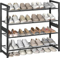 Stackable Shoe Rack, 4 Tier Metal Shoes Rack Storage Organizer,Large Capacity Shoe Shelf Holds 24 Pairs of Shoes,Sturdy and S