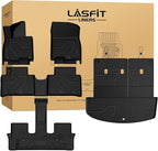 LASFIT Floor Mats & Backrest Mats & Cargo Mat for Hyundai Palisade 7/8 Seats 2026 (Only Fit Hybrid, Not Fit Gas), All Weather TPE Custom Fit Floor Liners Full Set Car Mats Accessoires, Black
