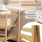 4 Tier Bamboo Shoe Rack Storage Organizer for Closet, Multifunctional Stackable Free Standing Shoe Shelf Organizer for Small 