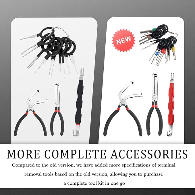 Electrical Disconnect Pliers for Cars with Terminal Removal Tool Kit,Sturdy Electrical Connector Pliers with Double Head/60° 